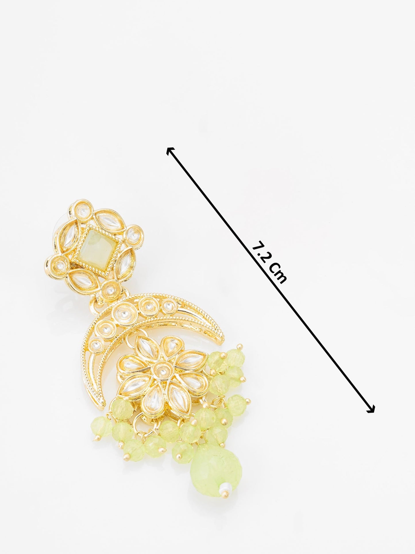 Traditional gold plated alloy chandelier earring with pearl kundan detailing