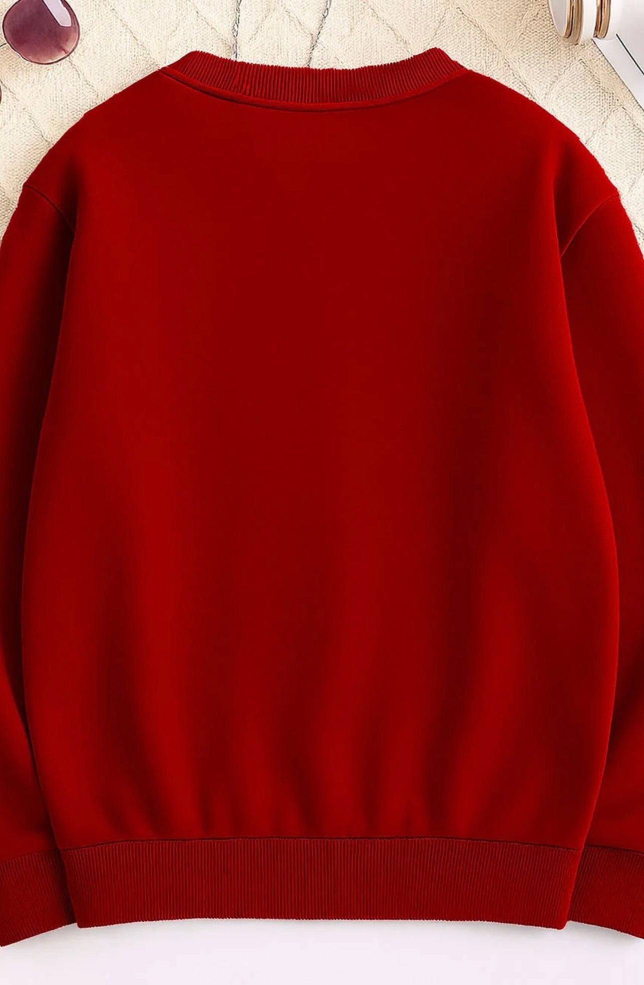 Premium red optimism graphic women sweatshirt