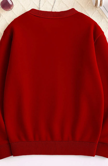 Premium red optimism graphic women sweatshirt