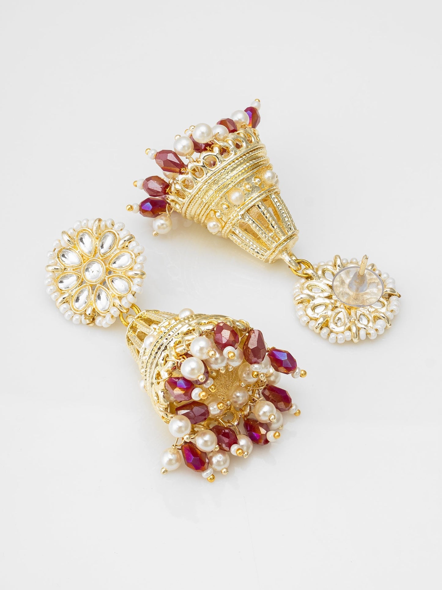 Beautiful festive wear jhumka made from brass with pearl detailing