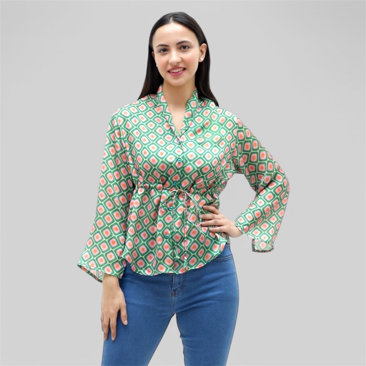 Green Retro Chic Top