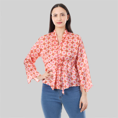 Peach Blossom Wrap Top