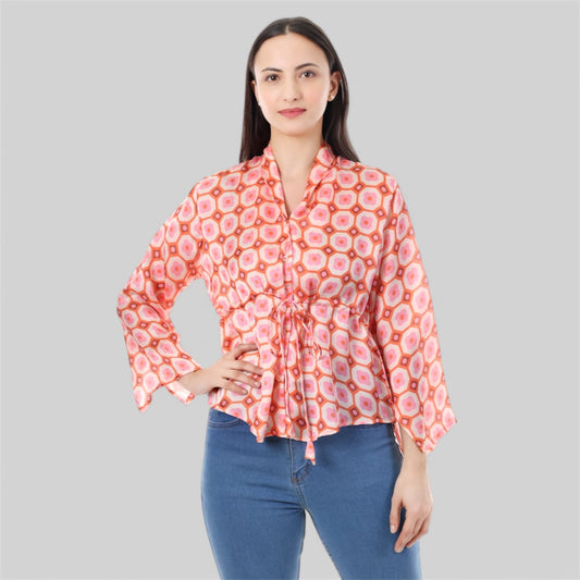 Peach Blossom Wrap Top